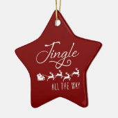 Jingle All The Way | サンタのそり 赤と白 セラミックオーナメント (左)