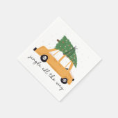 Jingle All The Way Christmas スタンダードカクテルナプキン (角)