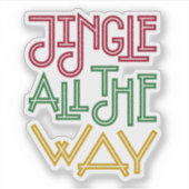 Jingle all the way christmas sticker  シール (正面)