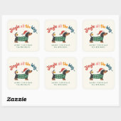 Jingle All the Way – Cute Holiday Pet Gift & Mail スクエアシール (シート)