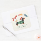 Jingle All the Way – Cute Holiday Pet Gift & Mail スクエアシール (封筒)