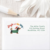 Jingle All the Way – Cute Holiday Pet Gift & Mail ラベル (インサイチュ)