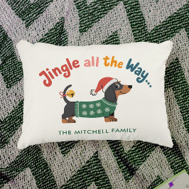 Jingle All the Way Dog – Custom Holiday Family  アクセントクッション