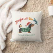 Jingle All the Way Dog – Custom Holiday Family  クッション (ブランケット)