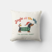 Jingle All the Way Dog – Custom Holiday Family  クッション (正面)