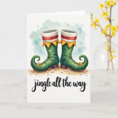 Jingle All The Way Elf Boots Card カード (黄色い花)