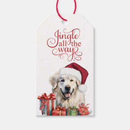 Jingle All the Way Great Pyrenees Dog Christmas ギフトタグ