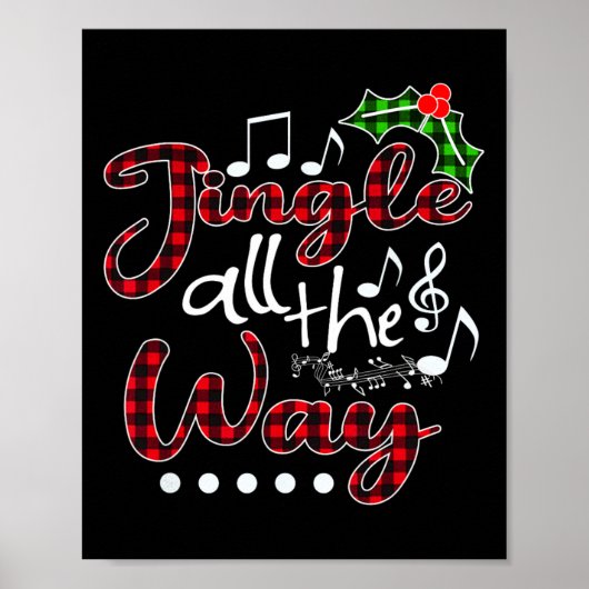 Jingle All The Way Red Buffalo Plaid Christmas  ポスター (正面)