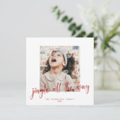 Jingle All The Way Red Script 2 写真 ホリデーカード カード (スタンド正面)