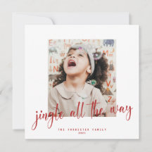 Jingle All The Way Red Script 2 写真 ホリデーカード
