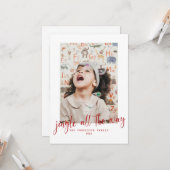 Jingle All The Way Red Script 2 写真 ホリデーカード カード (正面/裏面インサイチュ)