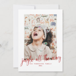 Jingle All The Way Red Script 2 写真 ホリデーカード カード