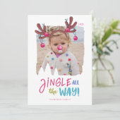 Jingle All Wayおもしろい写真トナカイ・アントラーベル シーズンカード (スタンド正面)