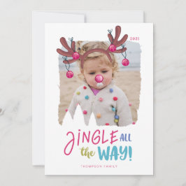 Jingle All Wayおもしろい写真トナカイ・アントラーベル シーズンカード