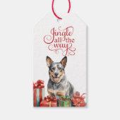 Jingle All Wayオーストラリア牛の犬のクリスマス ギフトタグ (正面)