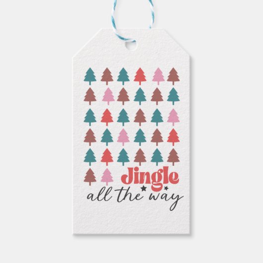 Jingle All Wayツリーパターン ギフトタグ (正面)