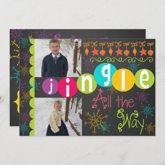 Jingle All Wayホリディフォトカード シーズンカード (正面/裏面)