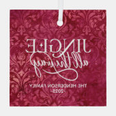 Jingle All Way家族名クリスマス ガラスオーナメント (裏面)