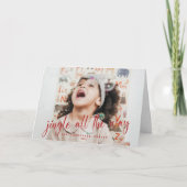 Jingle All Way赤いスクリプト2フォトホリデーカード カード (正面)