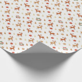 "JINGLE ALL WAY"トナカイ、クリスマスツリー、sn ラッピングペーパー (角)