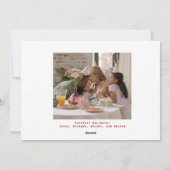 Jingle All Way Red Script Photo シーズンカード (裏面)