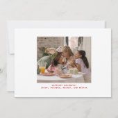 Jingle All Way Red Script Photo シーズンカード (裏面)