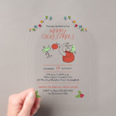 Jingle And Mingle Christmas Cocktail Party アクリル招待状 (インサイチュ (ポータブル))
