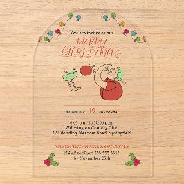 Jingle And Mingle Christmas Cocktail Party アクリル招待状