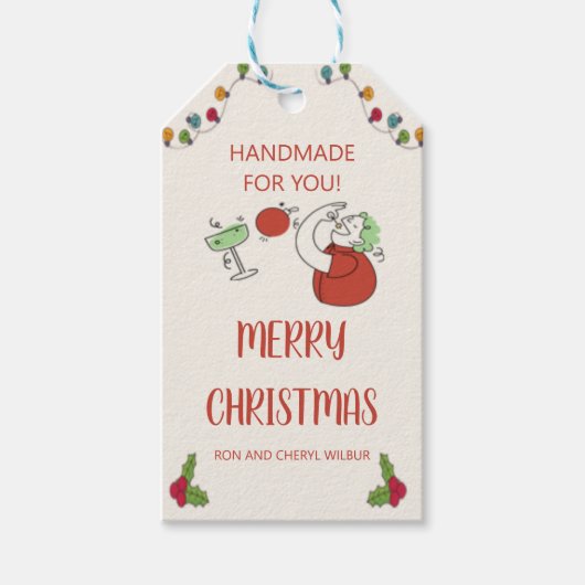 Jingle And Mingle Christmas Cocktail Party ギフトタグ (正面)