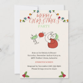 Jingle And Mingle Christmas Cocktail Party 招待状