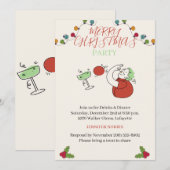 Jingle And Mingle Christmas Cocktail Party 招待状 (正面/裏面)