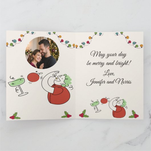 Jingle And Mingle Christmas Cocktail Party Holiday カード (内部)