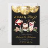 Jingle And Mingle Christmas Disco Cocktail Party 招待状 (正面)
