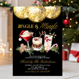 Jingle And Mingle Christmas Disco Cocktail Party 招待状