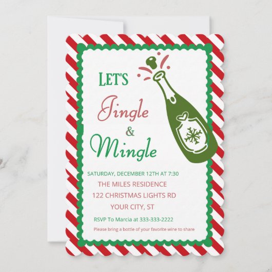 Jingle and Mingle Christmas Holiday Cocktail Party 招待状 (正面)