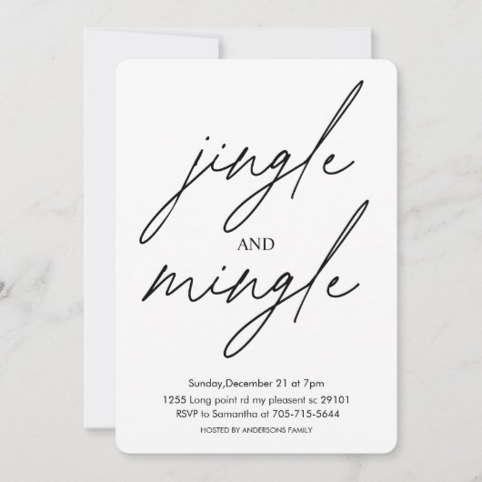 Jingle and Mingle Christmas Party  招待状 (正面)