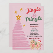 Jingle And Mingle Christmas Party Invitation 招待状 (正面/裏面)