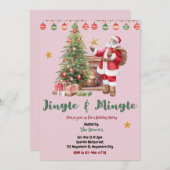Jingle And Mingle Christmas Party Invitation 招待状 (正面/裏面)