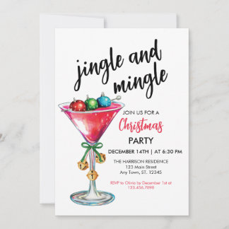 Jingle and Mingle Christmas Party Invitation 招待状