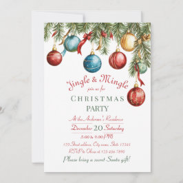 Jingle and Mingle Christmas Party Invitation 招待状