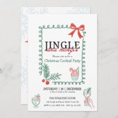 Jingle and mingle doodle christmas cocktail party  招待状 (正面/裏面)