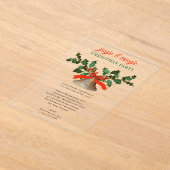 Jingle and Mingle Holiday Christmas Party アクリル招待状 (レイダウン)