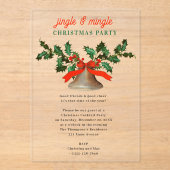 Jingle and Mingle Holiday Christmas Party アクリル招待状 (正面)