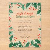 Jingle and Mingle Holiday Christmas Party アクリル招待状 (正面)