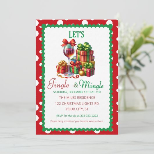 Jingle and Mingle Holiday Cocktail Party 招待状 (スタンド正面)