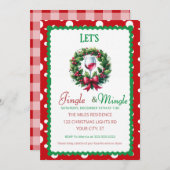 Jingle and Mingle Holiday Cocktail Party 招待状 (正面/裏面)