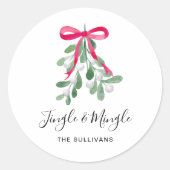 Jingle And Mingle Mistletoe Christmas ラウンドシール (正面)