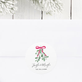 Jingle And Mingle Mistletoe Christmas ラウンドシール