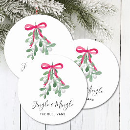 Jingle And Mingle Mistletoe Christmas ラウンドペーパーコースター