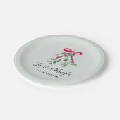 Jingle And MIngle Mistletoe Green Christmas ペーパープレート (アングル)